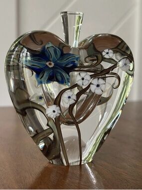 Zellique Studio Heart Perfume Bottle Joseph Morel Signed Art Glass
